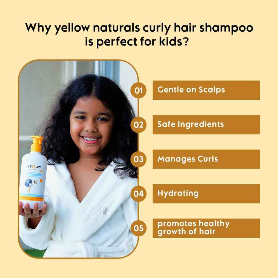 Yellow Naturals Curly Q Kids Shampoo & Conditioner For Curly And Fizzy Hair | 4-12 Years