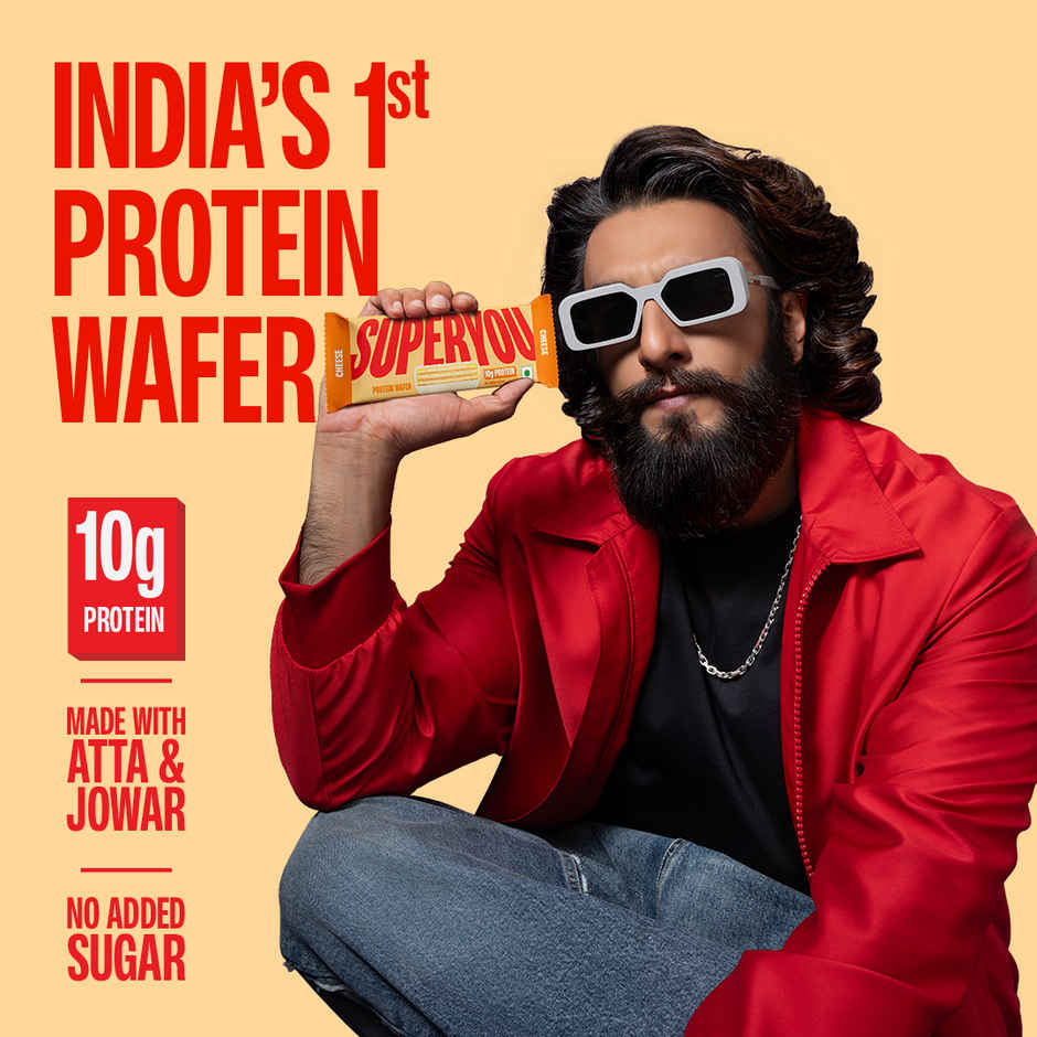 SuperYou 10g Protein Wafer Bar - Cheese (Made with Atta & Jowar. No Added Sugar. No Trans Fat.)