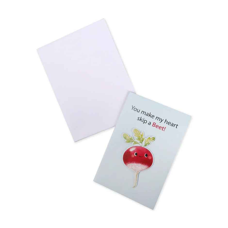 Itsy Bitsy 3d Greeting Card & Envelope Skip a Beet 4 x 6 Inch Approx 2 Pc Lb
