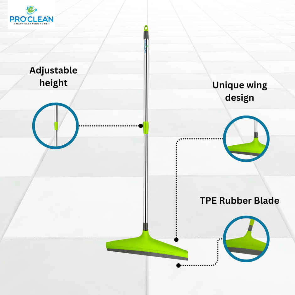 Proclean Floor Wiper | 16 Inch Blade | With SS Handle | Colour May Vary | 41 Inch