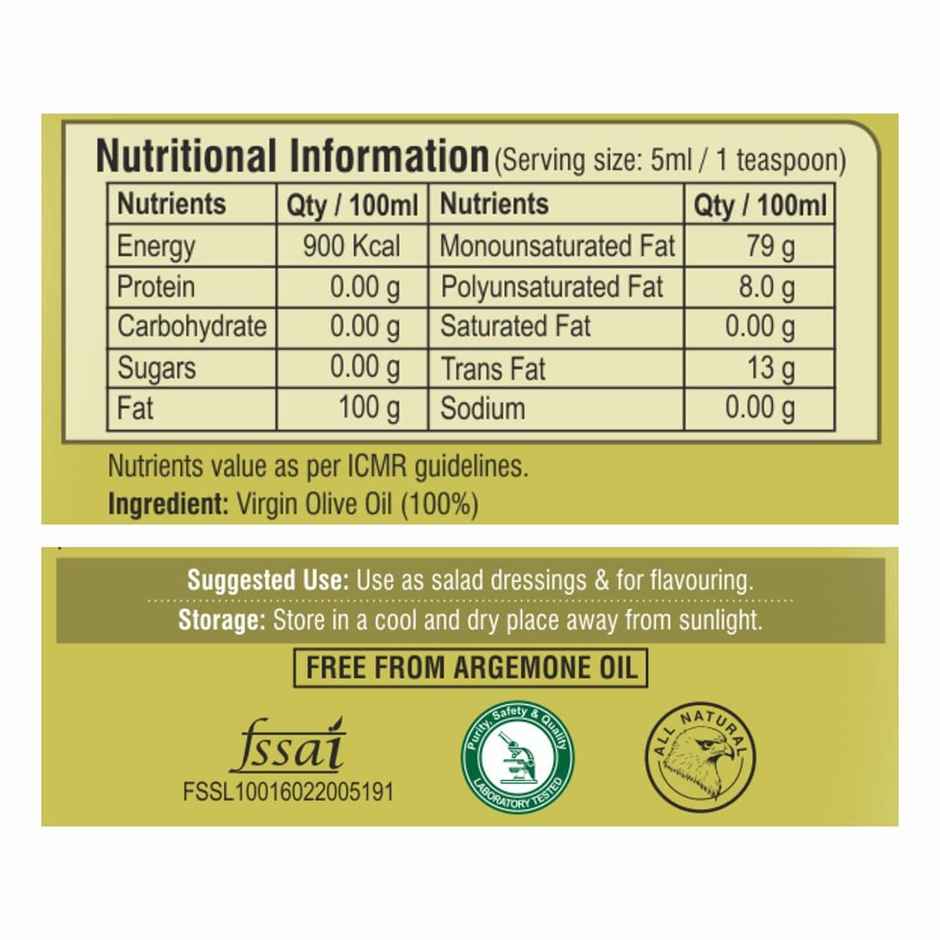Pure Nutrition Raw Cold Pressed Virgin Olive Oil | Unrefined & Unfiltered