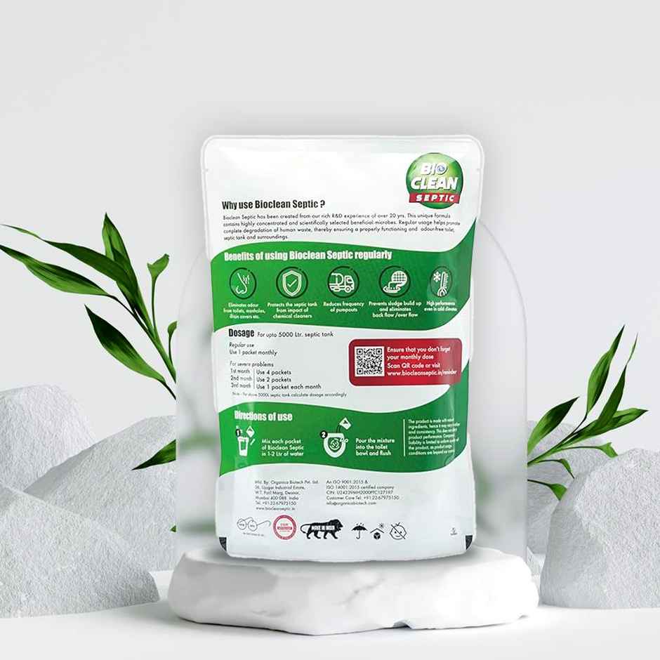 Bioclean Septic Tank Cleaner Powder | Odour Removal Formula Prevents Backflow & Overflow