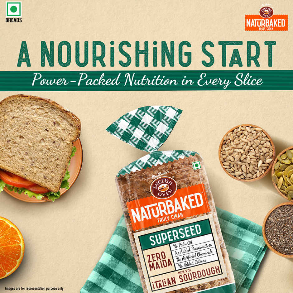 Naturbaked Zero Maida Superseed Bread| Multigrain Bread | No Added Preservatives | Clean Label