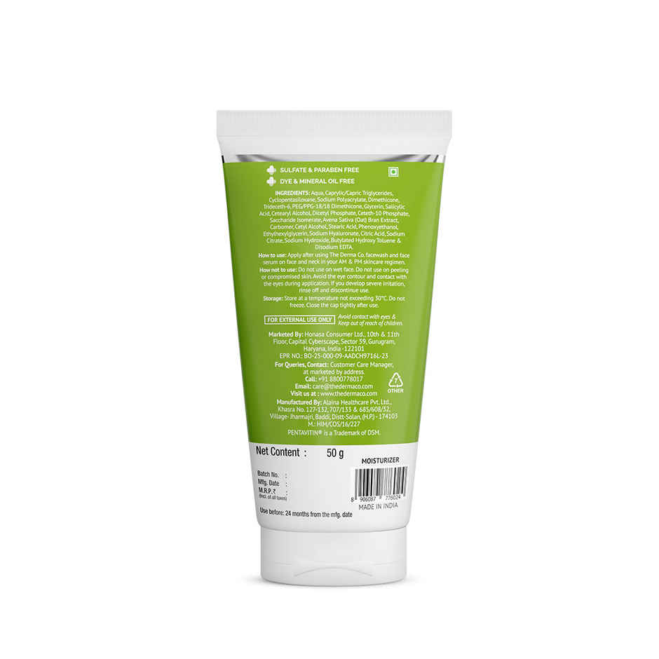 The Derma Co 1% Salicylic Acid Oil-free Moisturizer for Face With Oat Extract For Active Acne