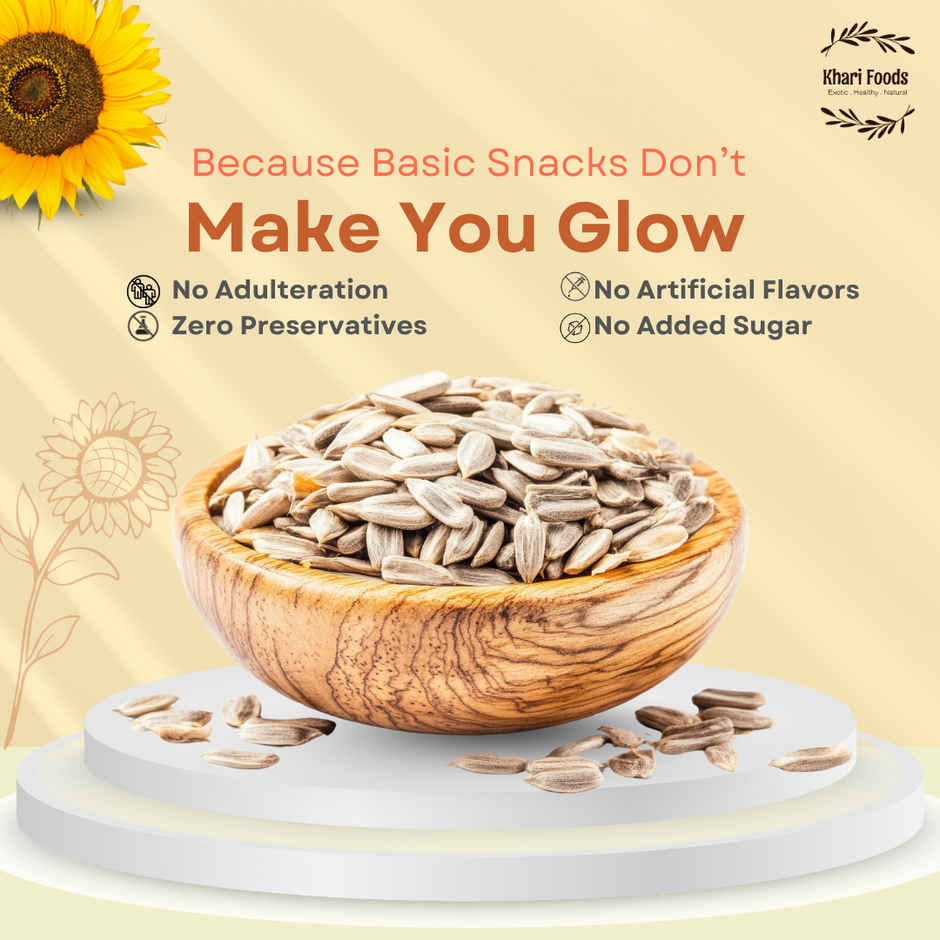 Khari Foods Premium Sunflower Seeds | Fibre Rich | Seeds for Eating