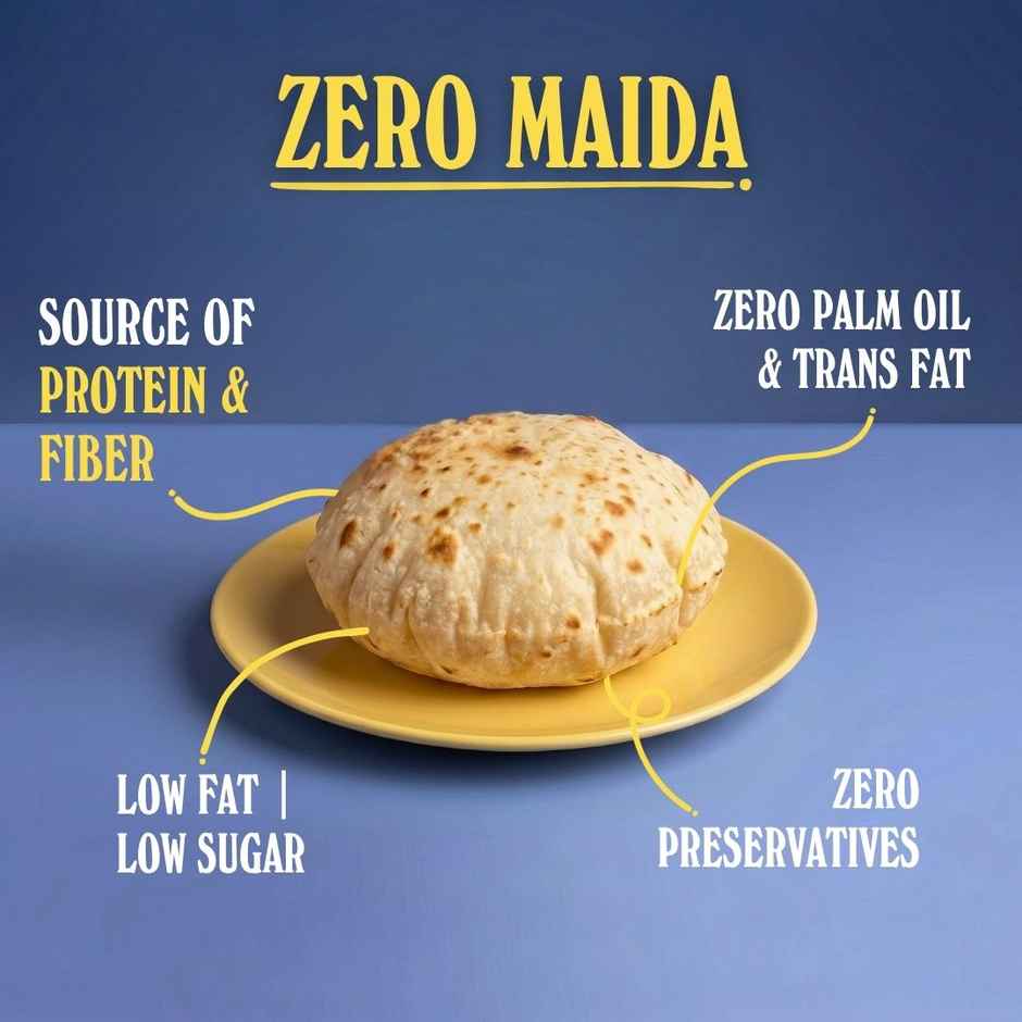 The Baker's Dozen Zero Maida Chapati | Ready to Eat | Ready to Cook | Wheat Roti | Clean Label