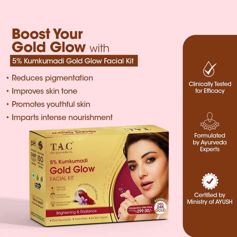 TAC Kumkumadi Gold Glow Facial Kit 1Kit