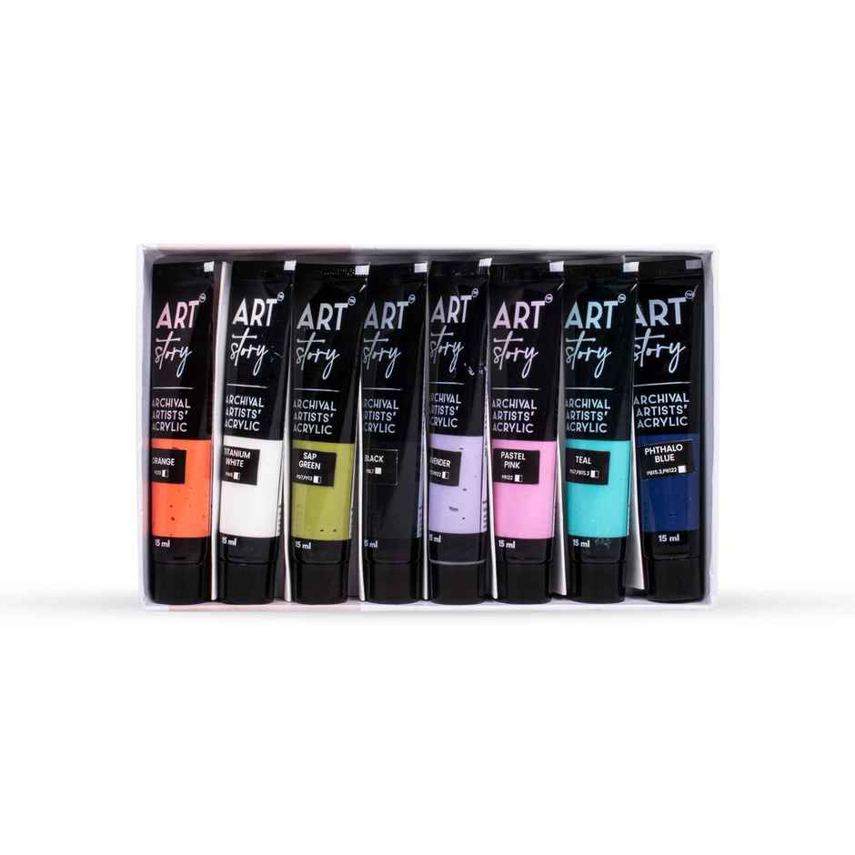 Itsy Bitsy Artists Acrylic Colour Set Pastel 8 Colors x 15 ml Each