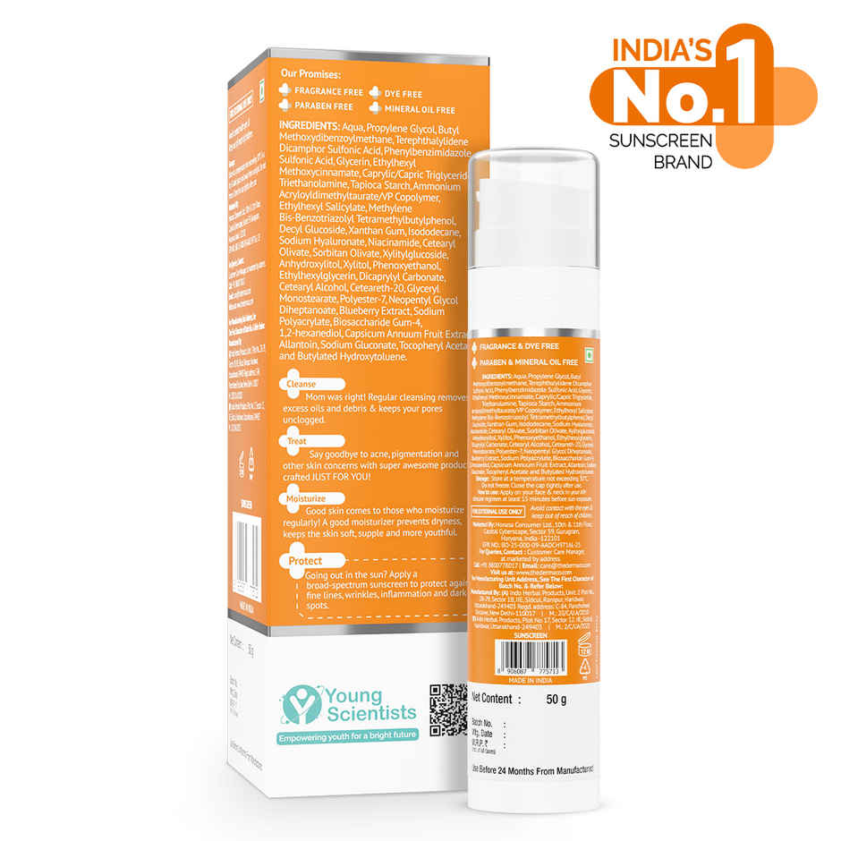 The Derma Co 1% Hyaluronic Sunscreen Spf 50 Pa+++ Aqua Gel For Normal To Oily Skin