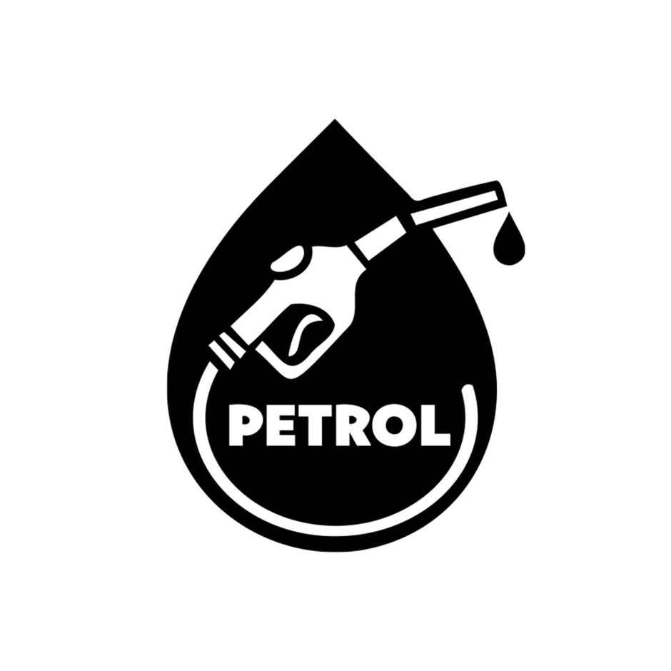 TiyuTrendzz Petrol Self-Adhesive Stickers for Car Fuel Tank, Waterproof (Black)