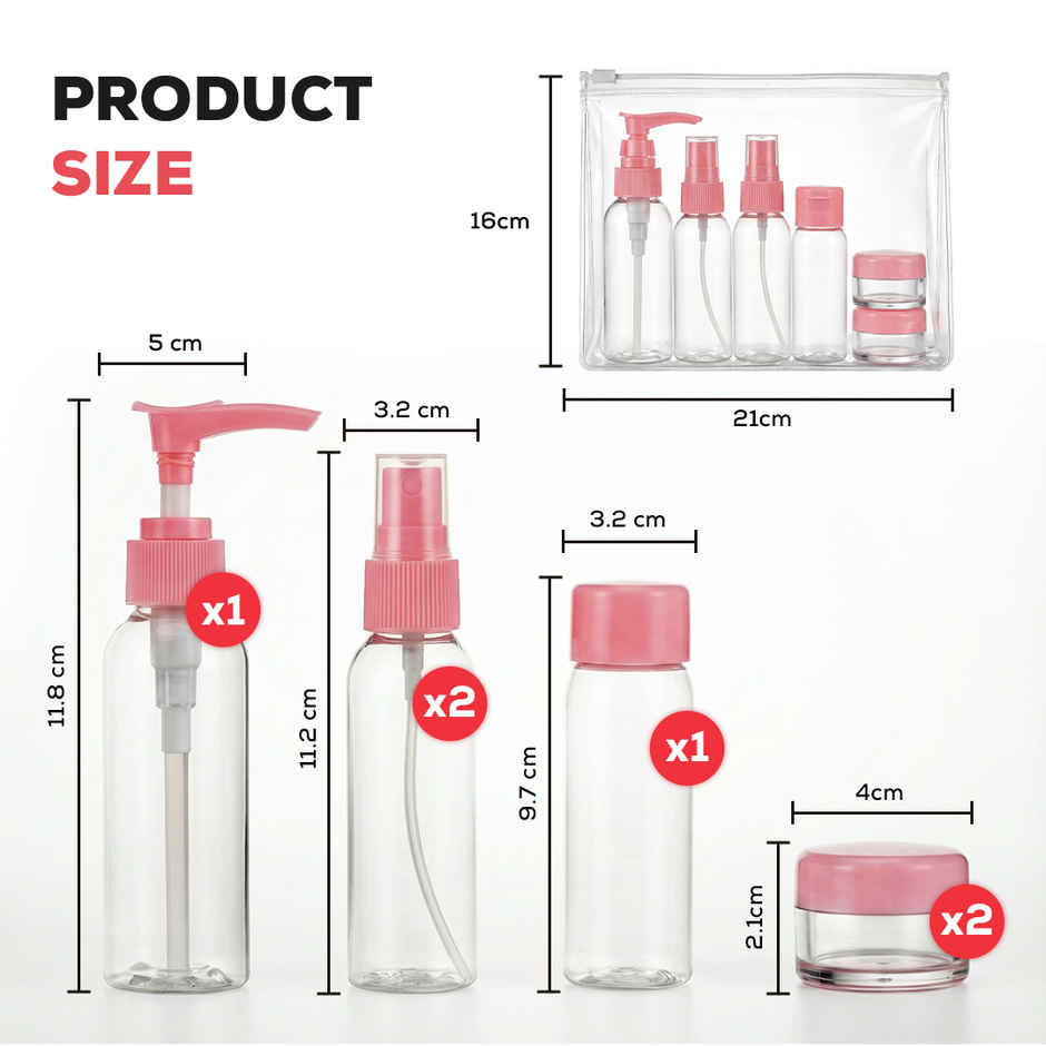 Multibrite Refillable Travel Bottles for Toiletries Leak Proof Empty Mini Containers