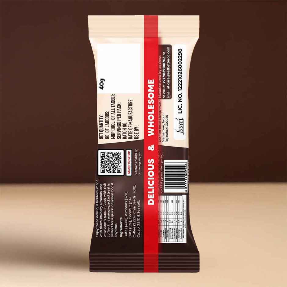 Eat Better Co Coffee & Almond Laddoos High Protein, Truly Natural