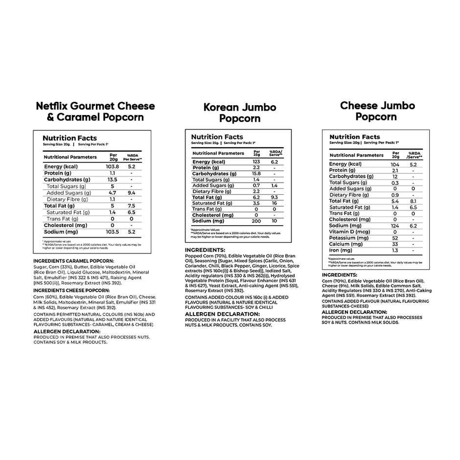 4700BC Cheese, Korean and Netflix Cheese & Caramel Popcorn Combo