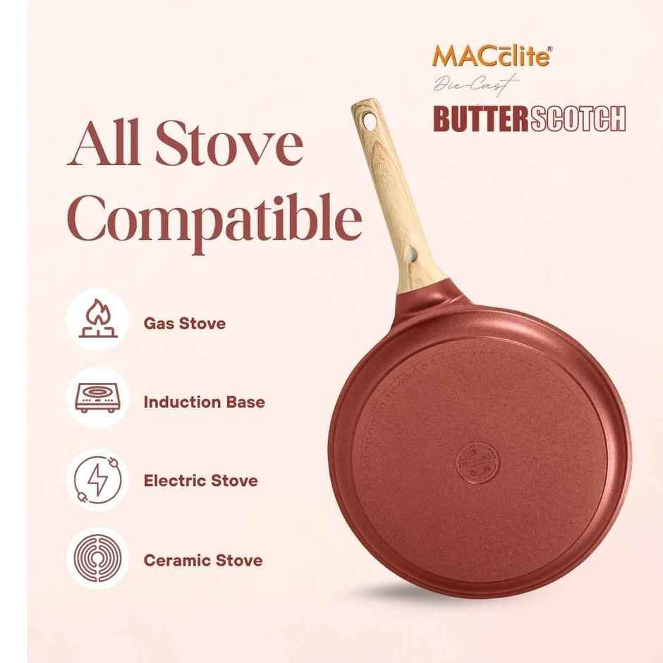 Macclite Non-Stick Tawa | 32 cm | Induction Compatible
