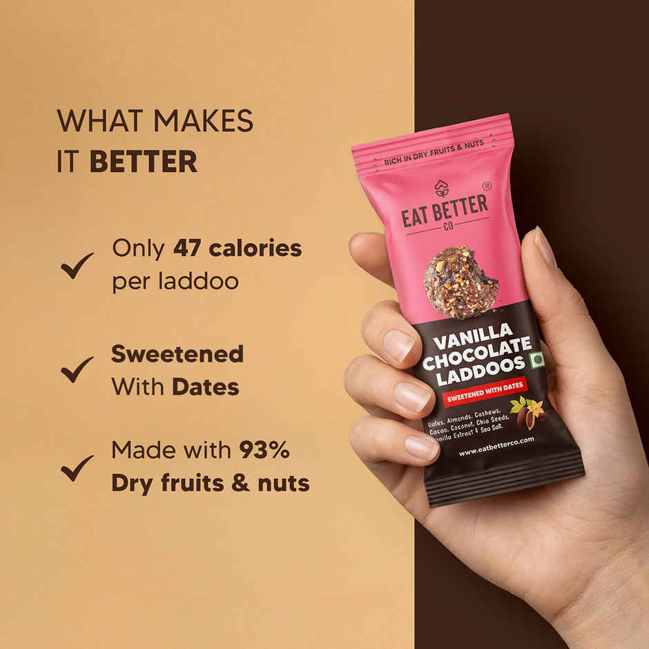 Eat Better Co Vanilla & Chocolate Laddoos High Protein, Truly Natural