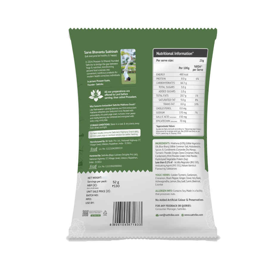 Sattviko Antioxidant Mint Roasted Makhana