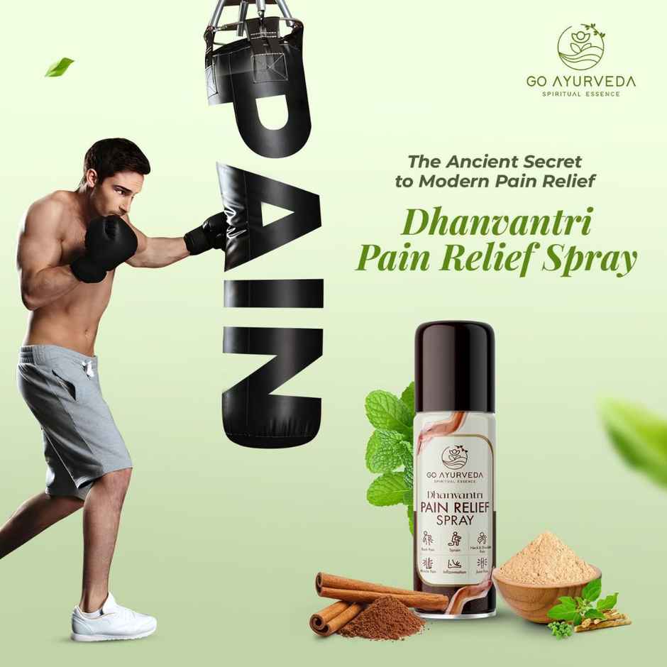 Go Ayurveda Dhanvantri Pain Relief Spray For Joint, Muscle & Back Pain|With Clove & Cinnamon
