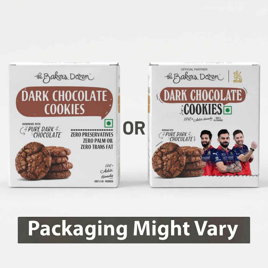 The Baker's Dozen Dark Chocolate Cookies | Premium Biscuit Handmade Cookies | Choco Chip Cookies