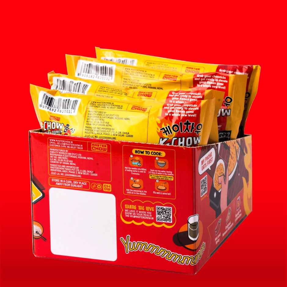 MasterChow K-Chow Korean Ramen cheese Instant Noodles Pack of 4