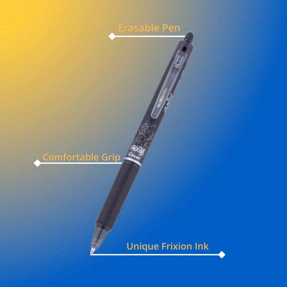 Pilot Frixion Clicker 0.7Mm Fine Point Pen | Black Ink, 1 Pcs