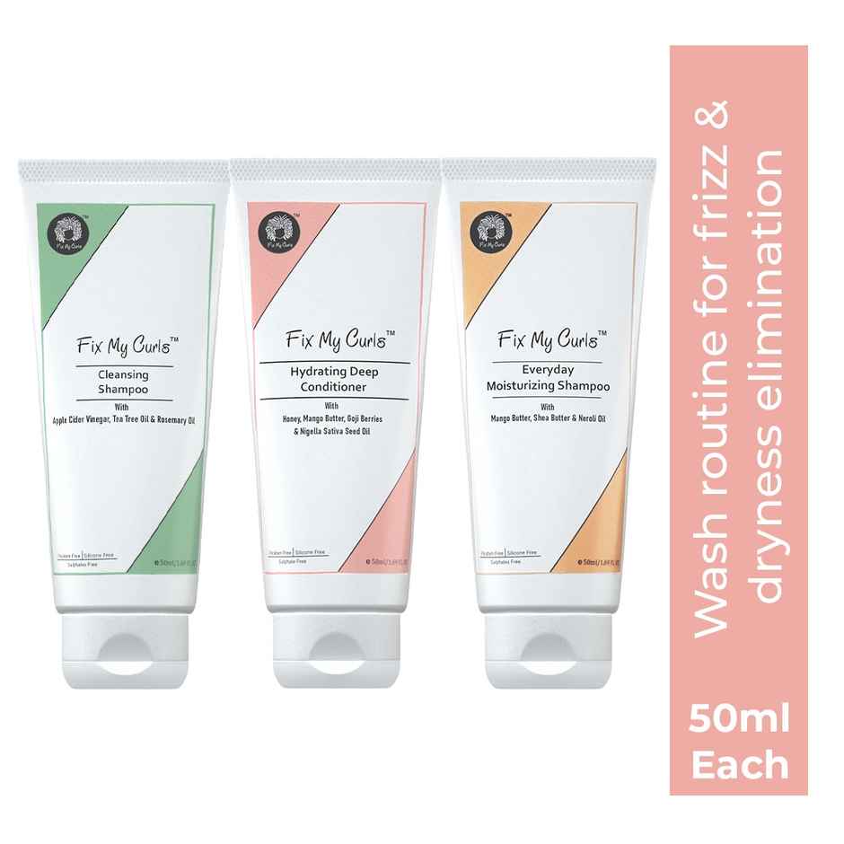 Fix My Curls Wash Day Bundle| Cleansing Shampoo, Moisturizing Shampoo & Hydrating Deep Conditioner