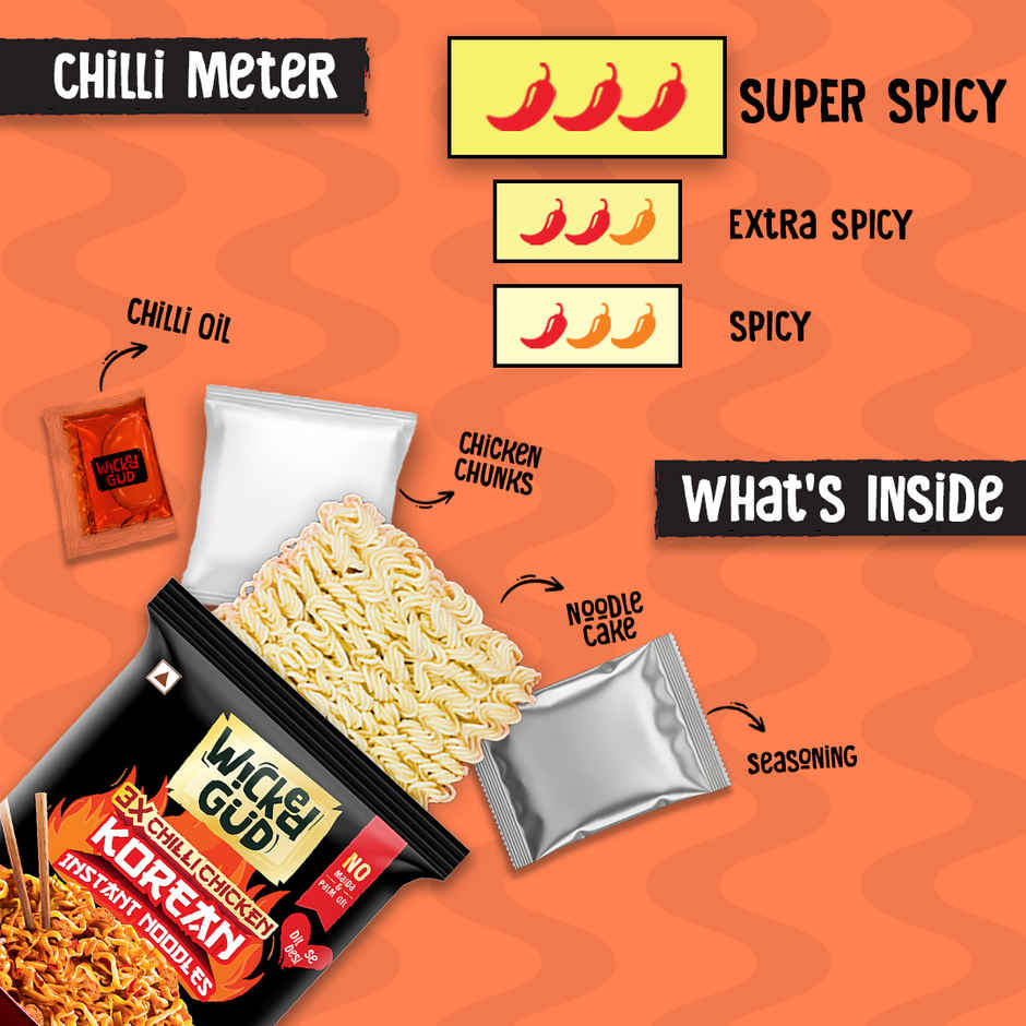 Wickedgud 3X Chilli Chicken Korean Instant Noodles