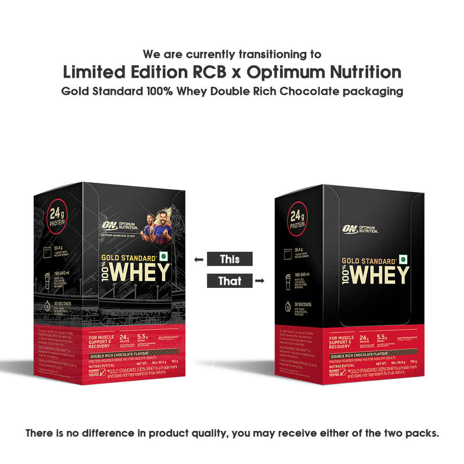 Optimum Nutrition Gold Standard Complete Whey Protein Powder Double Rich Chocolate (5 X 30.4g)