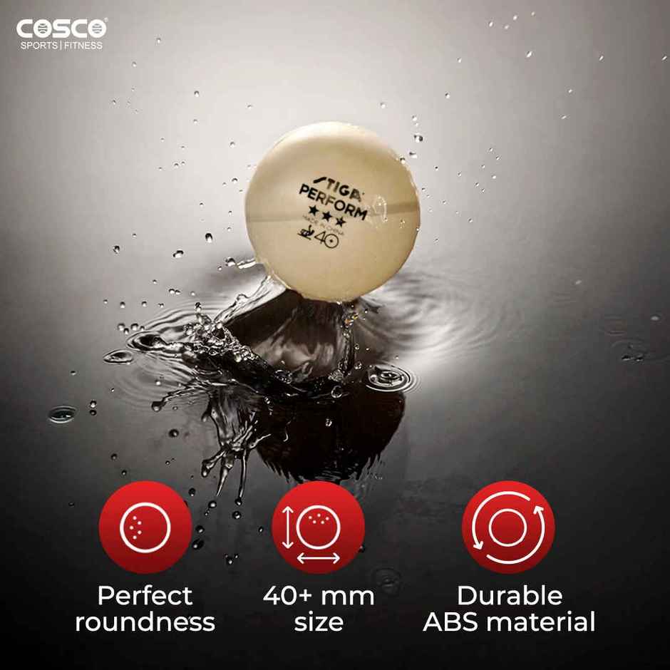 Stiga Perform White Plastic Table Tennis Ball - High Performance