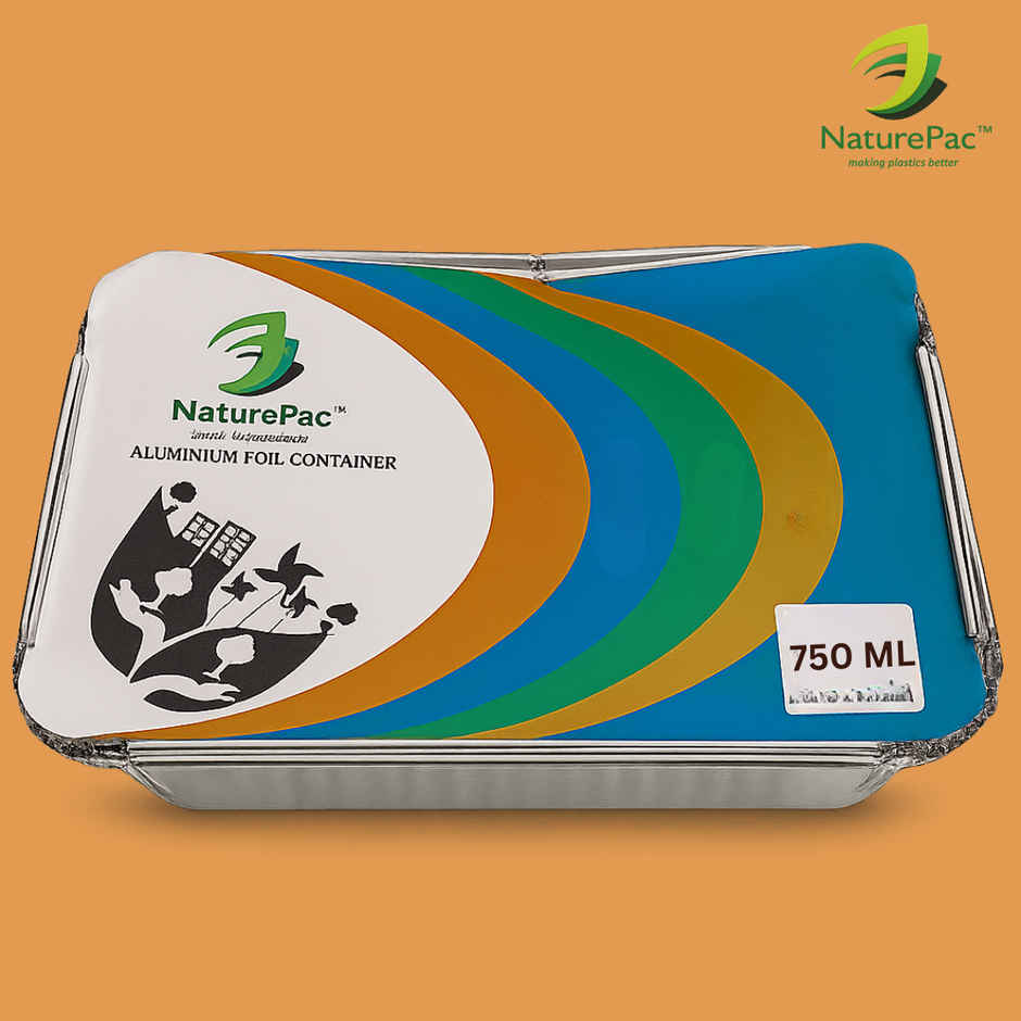 Naturepac Foil Container + Lid 750 ml | Sturdy & Practical