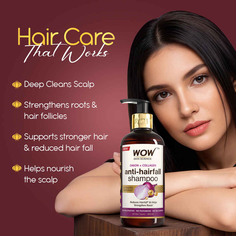 Wow Skin Science Onion + Collagen Anti - Hairfall Shampoo