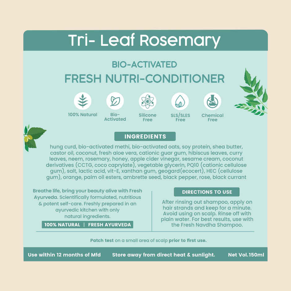 Nat Habit Anti-Hair Fall Rosemary Conditioner For Women & Men, Hair Tangle Control Sulphate