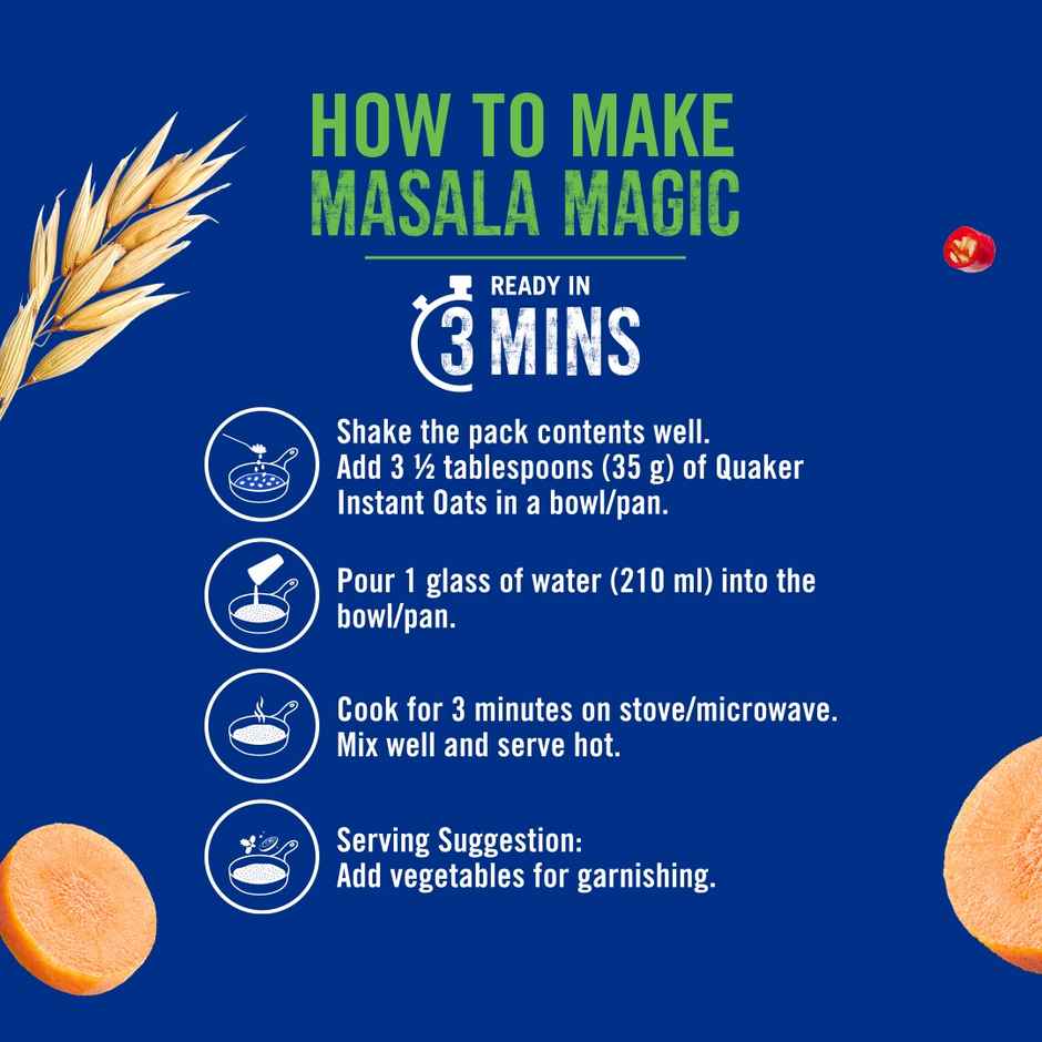 Quaker Masala Magic | Rolled High Protein Instant Oats