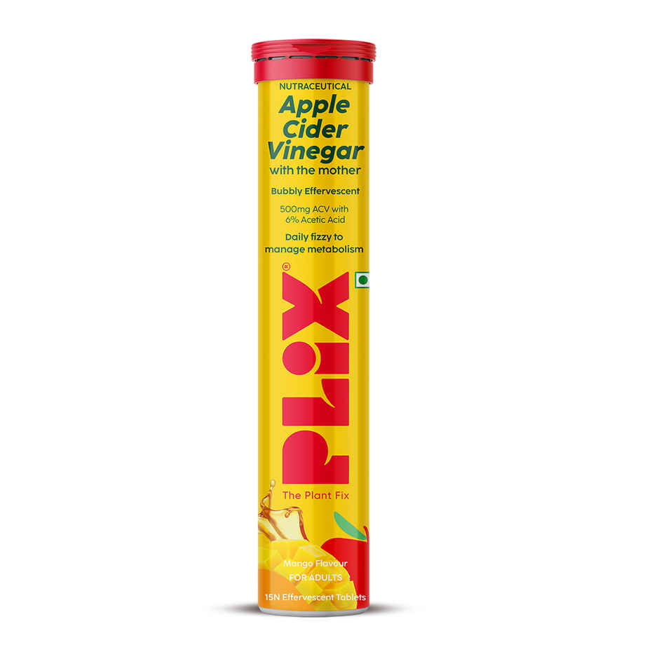 Plix Apple Cider Vinegar Effervescent for Weight Loss (Mango) - Pack Of 1 Combo