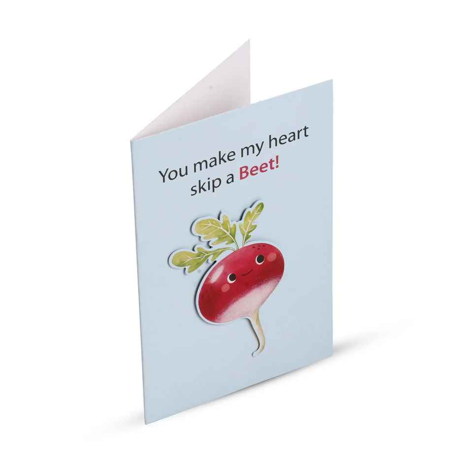 Itsy Bitsy 3d Greeting Card & Envelope Skip a Beet 4 x 6 Inch Approx 2 Pc Lb
