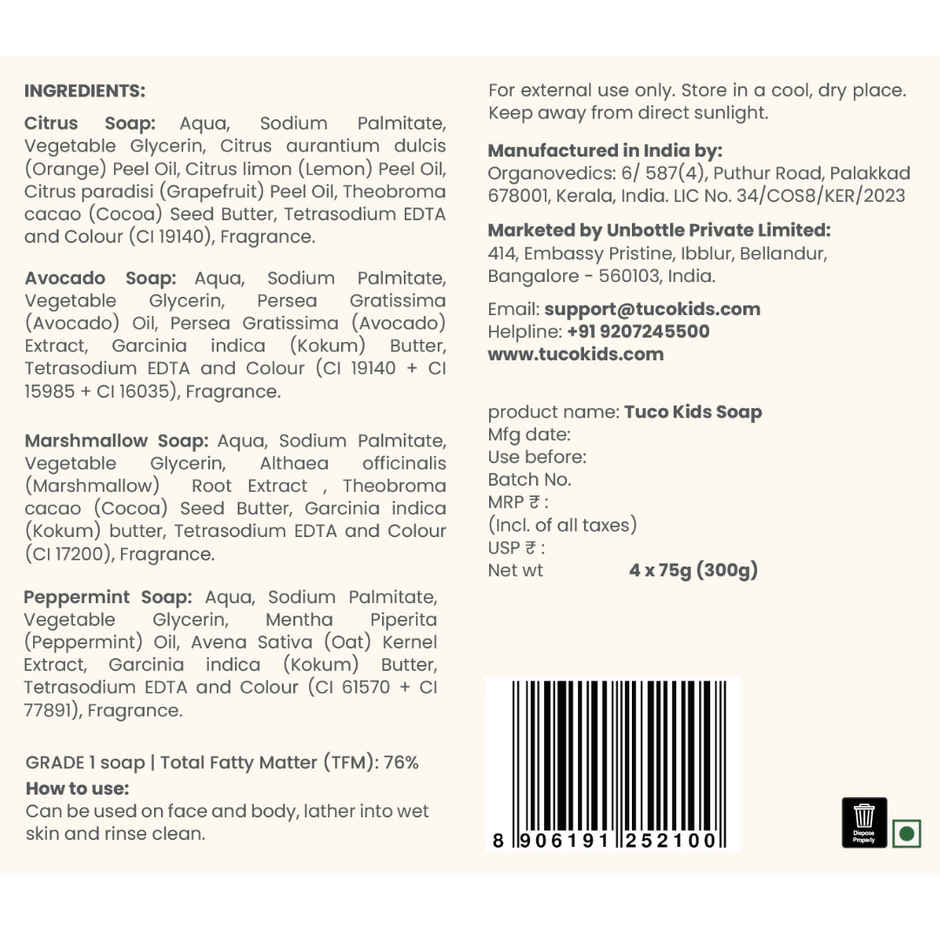 Tuco Kids 3 + 1 Value Pack Rich Soap