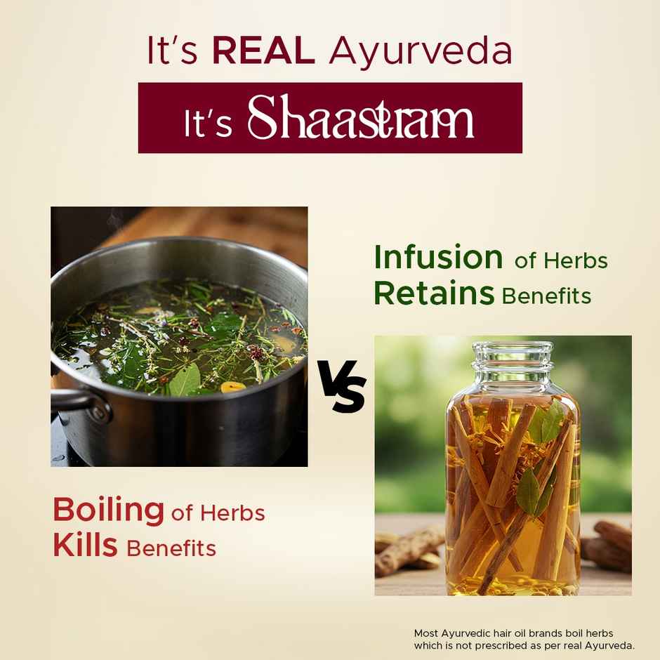 Shaastram Hibiscus & Almond Ayurvedic hair oil to reduce breakage