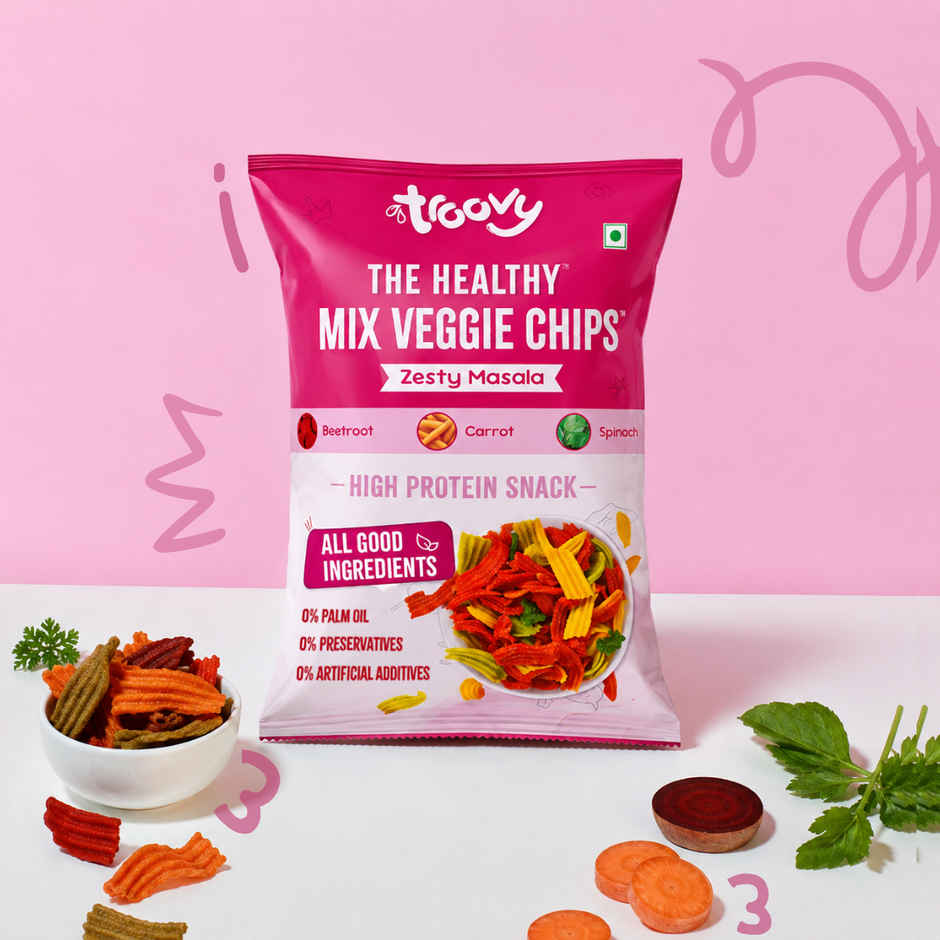 Troovy Healthy High Protein Mix Veggie Chips (No Palm Oil, No Chemicals) Combo 