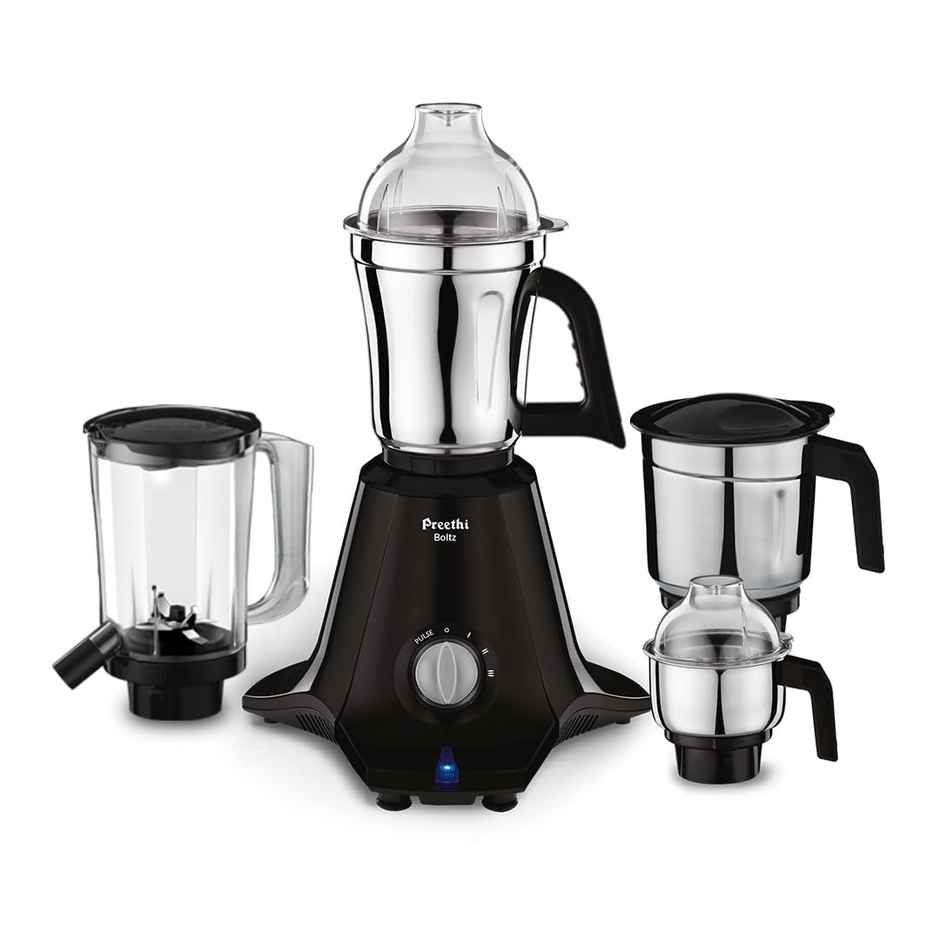 Preethi Boltz Mixer Grinder For Kitchen | 1000 W Mixie | 4 Jars - Black