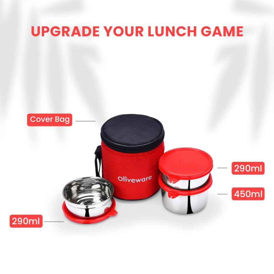 Oliveware Lovely Stylo Lunch Box - Red