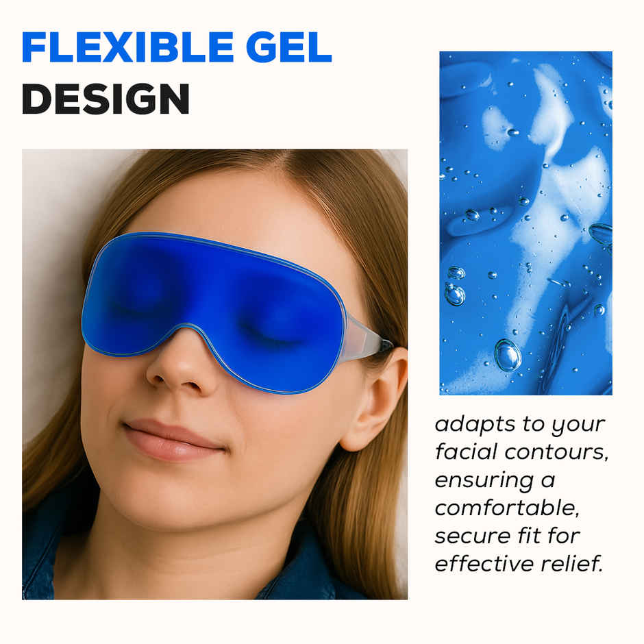 Gleva Cooling Eye Gel Mask for Dark Circles | Pain Relief | Redness | Eye Patches For Women & Men