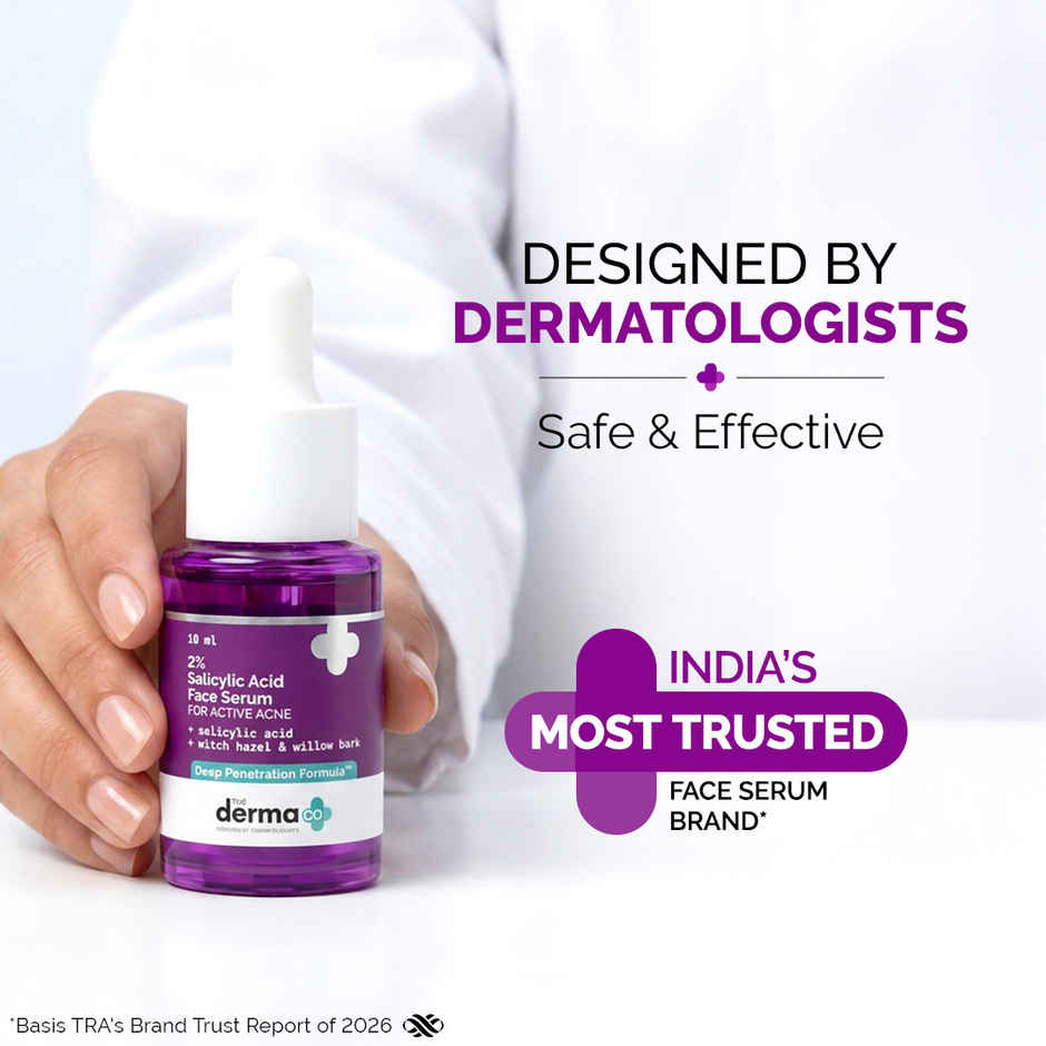 The Derma Co 2% Salicylic Acid Serum With Witch Hazel & Willow Bark For Active Acne Day+Night