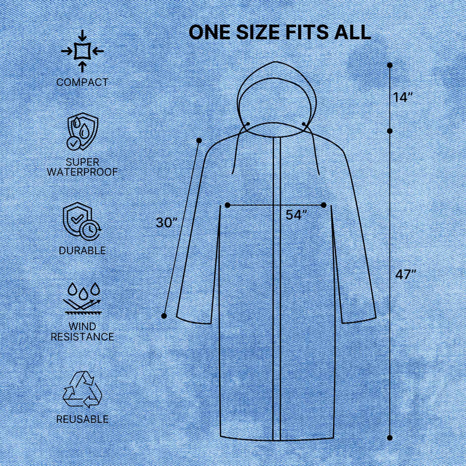 Citizen EVA Raincoat Poncho - White-CP04