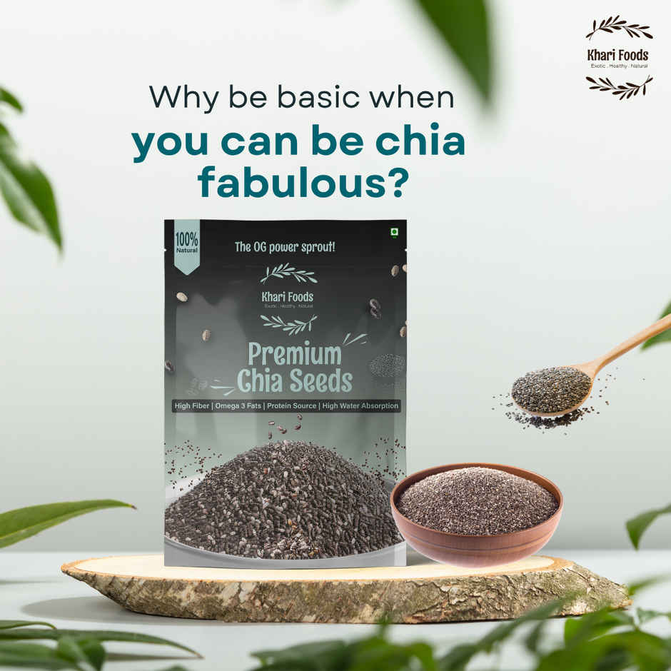 Khari Foods Premium Chia Seeds | Fiber Rich | Omega 3 Fatty Acids