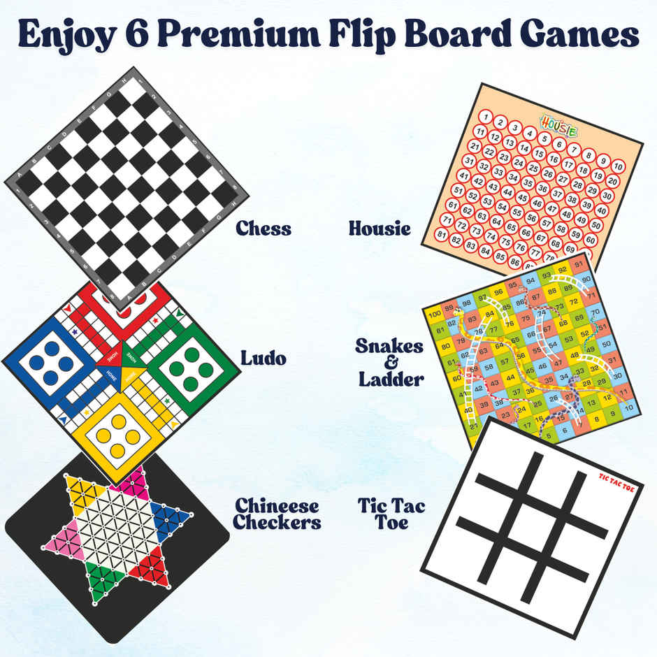 Apex 6 in 1 Premium Board Game Set | Chess, Ludo, Snakes & Ladders | Family Game
