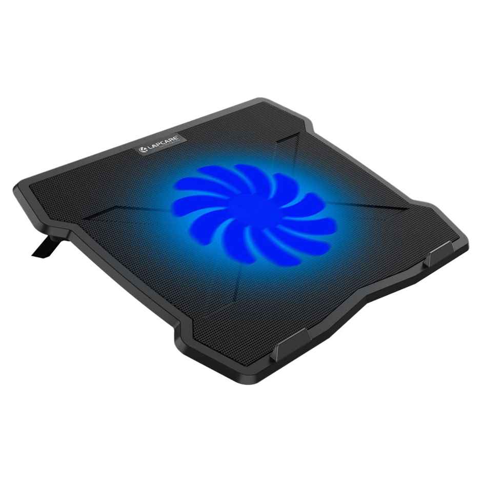 Lapcare Lapkool-I Laptop Cooling pad Compatible for up to 15.6" (39,6 cm) laptops, Features 1 USB Port - Ergonomically Designed Laptop Cooling Station with Low Noise - Black