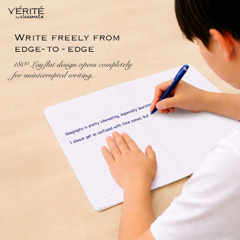 Verite by Classmate | Lay Flat Longbook | Royal Blue | Size 297 X 210 | Single Line | 140 Pages