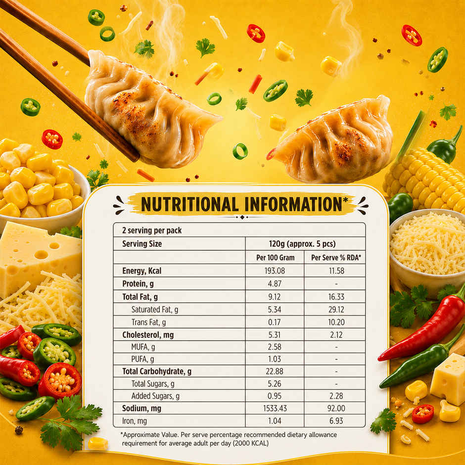 Wow! Corn & Cheese Chilli Momos | Cheesy & Spicy