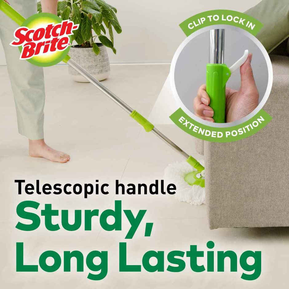 Spin Mop Head & Handle With Refill