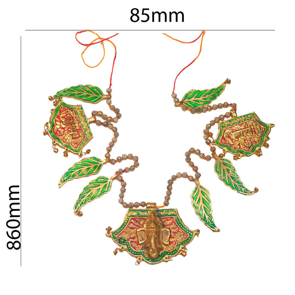 Pankhi Ganesh Farsa Bandarwan Shubh Laabh Toran | Gold & Green | Devnidhii
