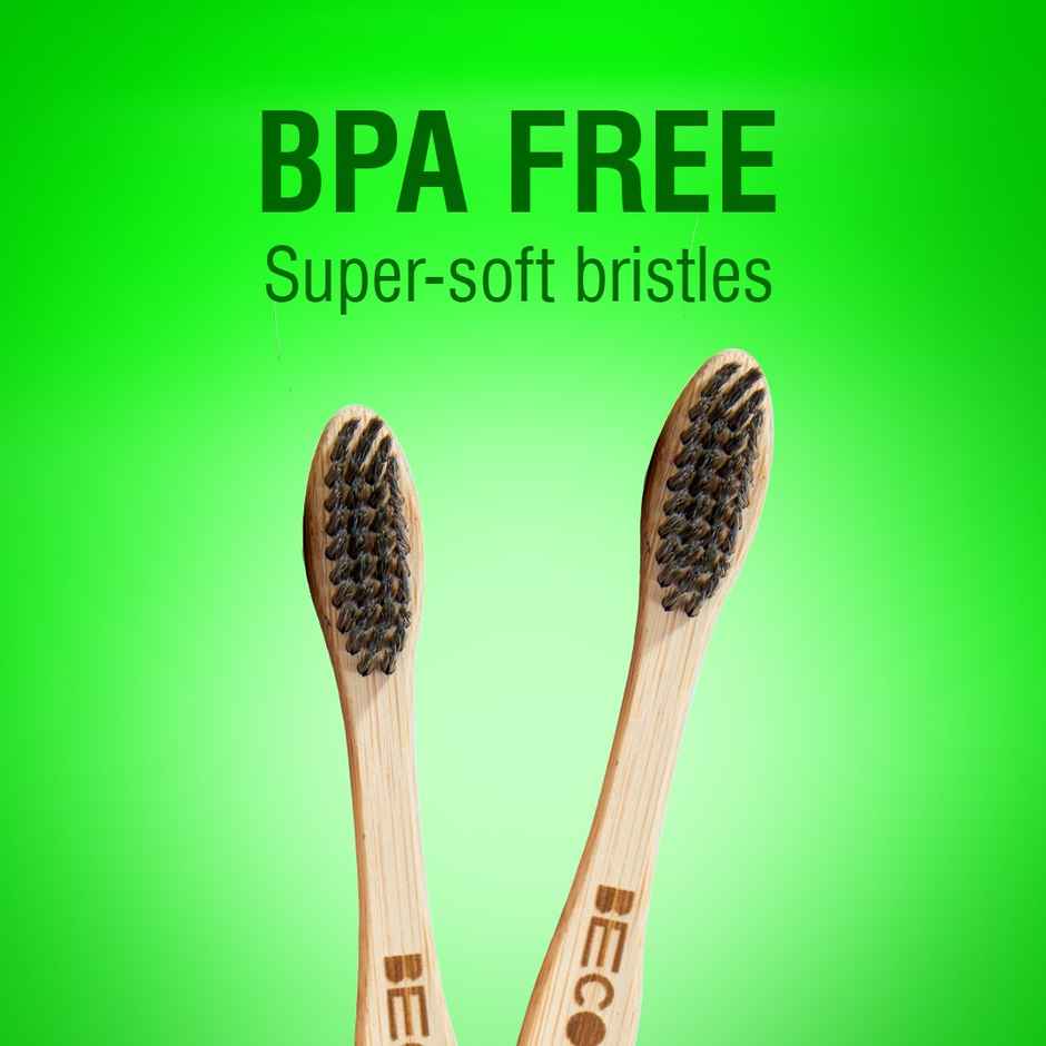 Beco Bamboo Toothbrush with Charcoal Activated Soft Bristles